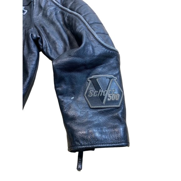 Vintage Schott Leather Jacket i500 Formula One Racing Black Coat - Picture 4 of 6